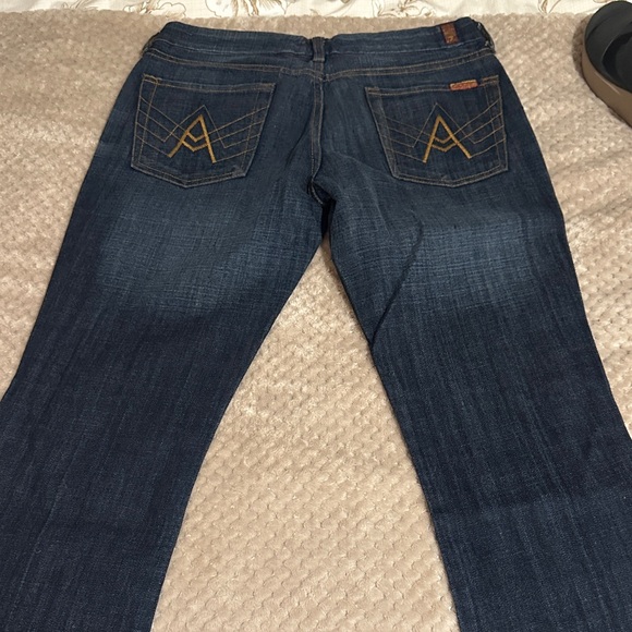 7 For All Mankind Dark Blue Boot Cut Jeans - Picture 1 of 3